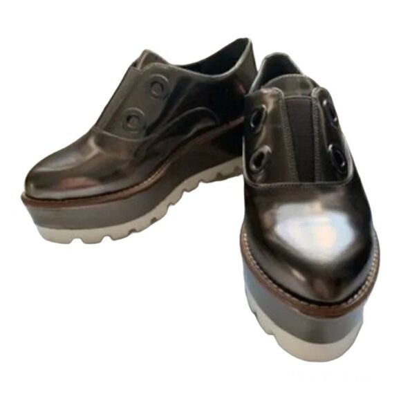 Donna Karan Metallic Platform Shoes w/Lug Sole size 5 - Picture 1 of 7